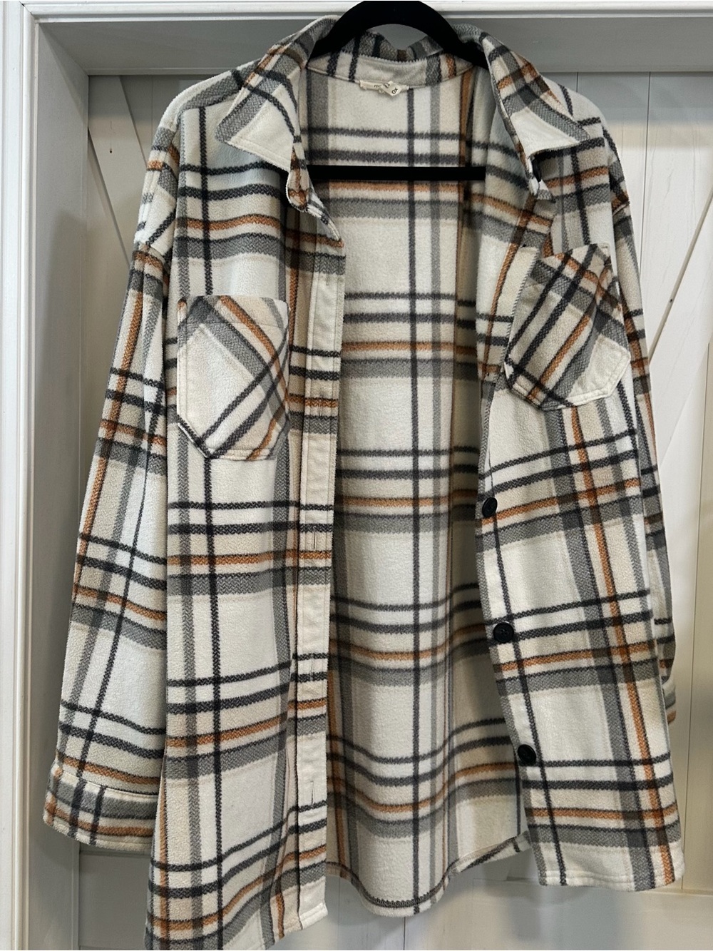 Maurice’s plaid fleece shacket sz OX